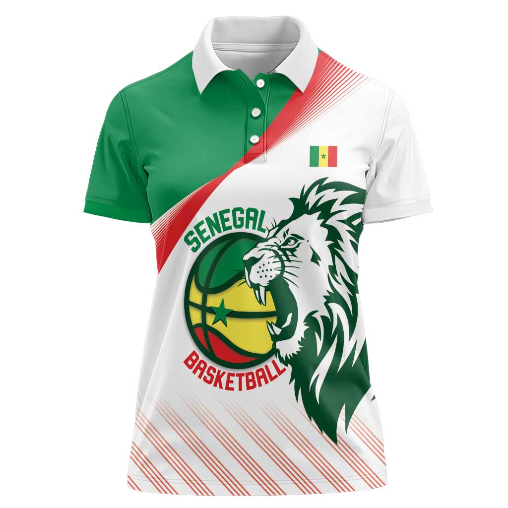 Senegal Basketball Custom Women Polo Shirt Come On Lions - Wonder Print Shop