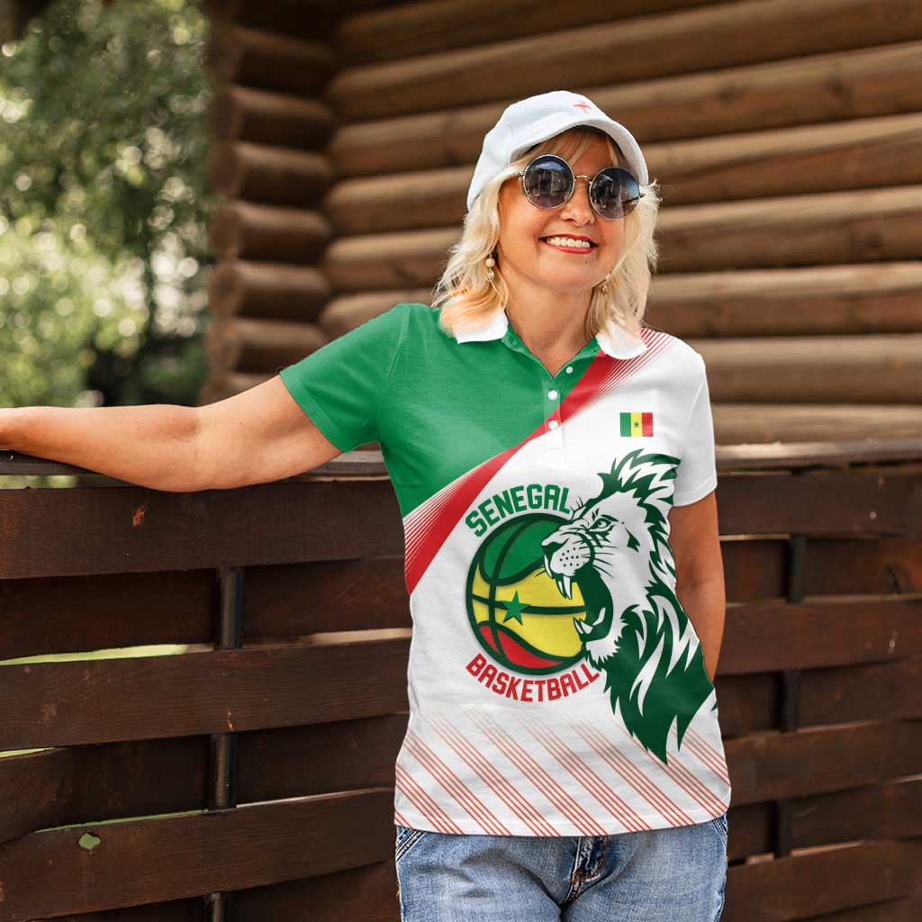 Senegal Basketball Custom Women Polo Shirt Come On Lions - Wonder Print Shop