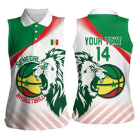 Senegal Basketball Custom Women Sleeveless Polo Shirt Come On Lions - Wonder Print Shop