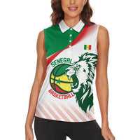 Senegal Basketball Custom Women Sleeveless Polo Shirt Come On Lions - Wonder Print Shop