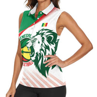 Senegal Basketball Custom Women Sleeveless Polo Shirt Come On Lions - Wonder Print Shop