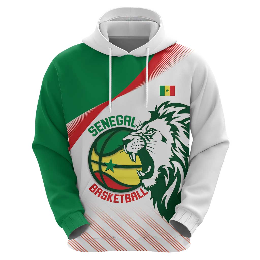 Senegal Basketball Custom Zip Hoodie Come On Lions - Wonder Print Shop
