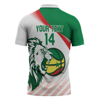 Senegal Basketball Custom Zipper Polo Shirt Come On Lions - Wonder Print Shop