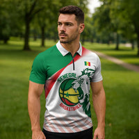 Senegal Basketball Custom Zipper Polo Shirt Come On Lions - Wonder Print Shop