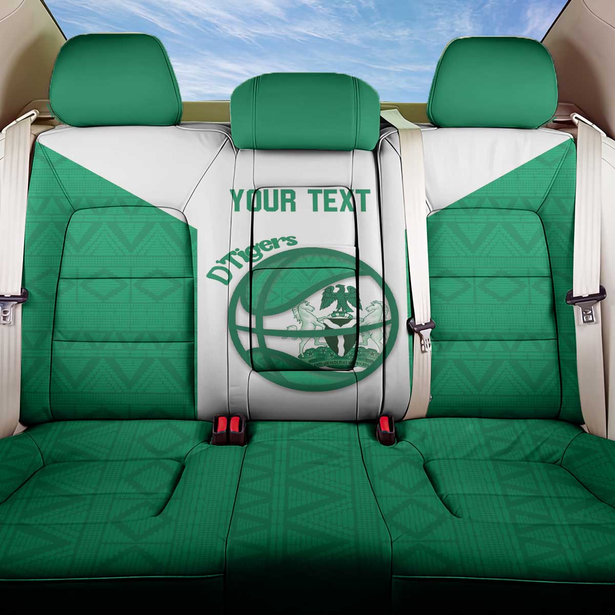 Nigeria Basketball Custom Back Car Seat Cover Come On Tigers - Wonder Print Shop