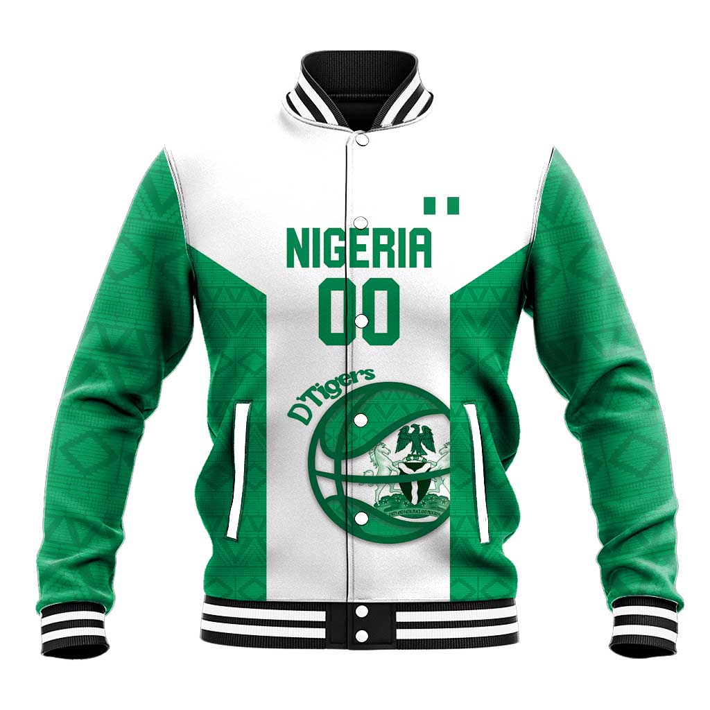 Nigeria Basketball Custom Baseball Jacket Come On Tigers - Wonder Print Shop