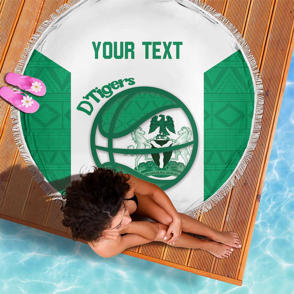 Nigeria Basketball Custom Beach Blanket Come On Tigers - Wonder Print Shop