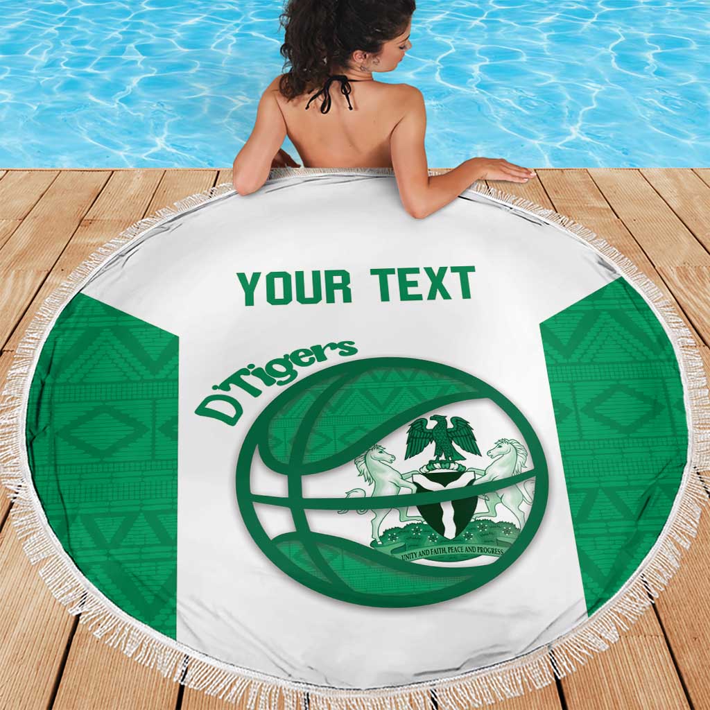 Nigeria Basketball Custom Beach Blanket Come On Tigers - Wonder Print Shop