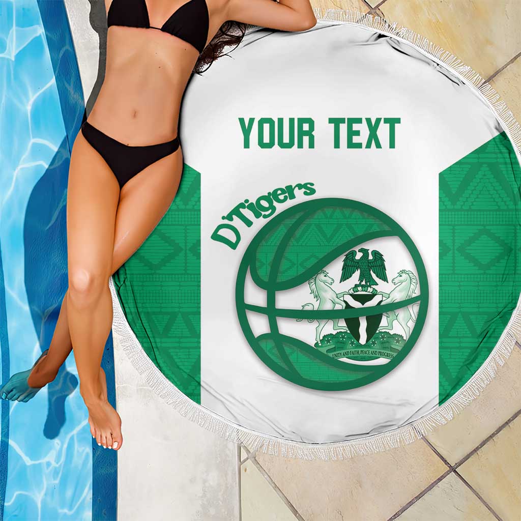 Nigeria Basketball Custom Beach Blanket Come On Tigers - Wonder Print Shop
