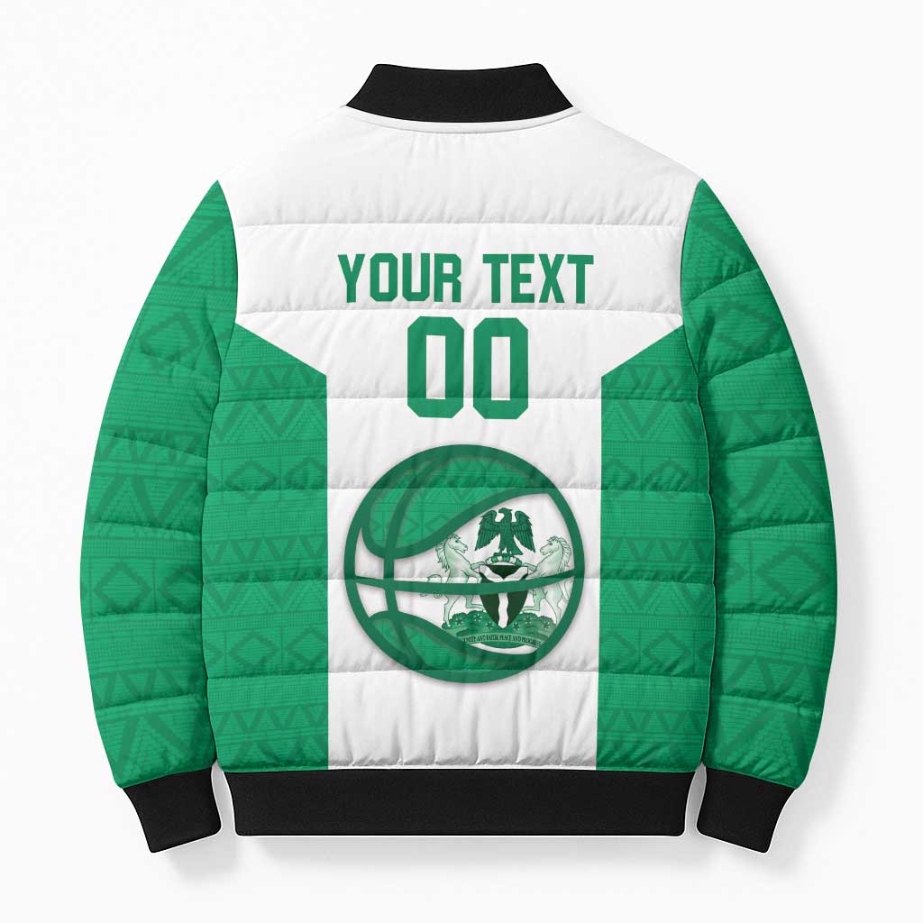 Nigeria Basketball Custom Bomber Puffer Jacket Come On Tigers - Wonder Print Shop