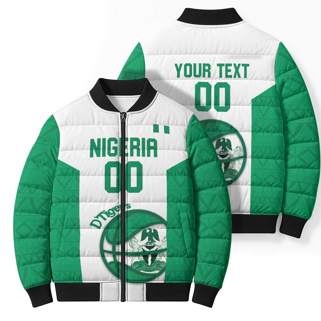 Nigeria Basketball Custom Bomber Puffer Jacket Come On Tigers - Wonder Print Shop