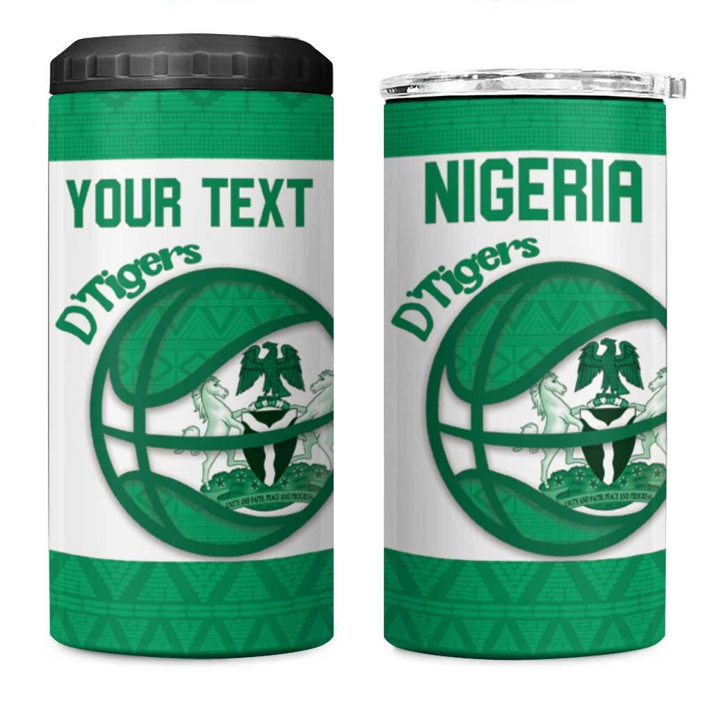 Nigeria Basketball Custom 4 in 1 Can Cooler Tumbler Come On Tigers - Wonder Print Shop