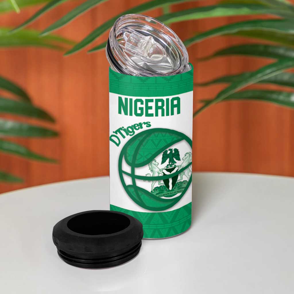Nigeria Basketball Custom 4 in 1 Can Cooler Tumbler Come On Tigers - Wonder Print Shop