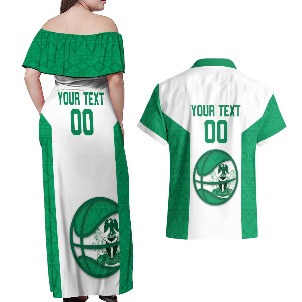Nigeria Basketball Custom Couples Matching Off Shoulder Maxi Dress and Hawaiian Shirt Come On Tigers - Wonder Print Shop