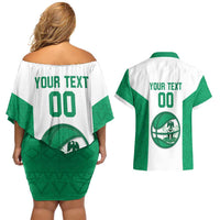 Nigeria Basketball Custom Couples Matching Off Shoulder Short Dress and Hawaiian Shirt Come On Tigers - Wonder Print Shop