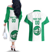 Nigeria Basketball Custom Couples Matching Off The Shoulder Long Sleeve Dress and Hawaiian Shirt Come On Tigers - Wonder Print Shop