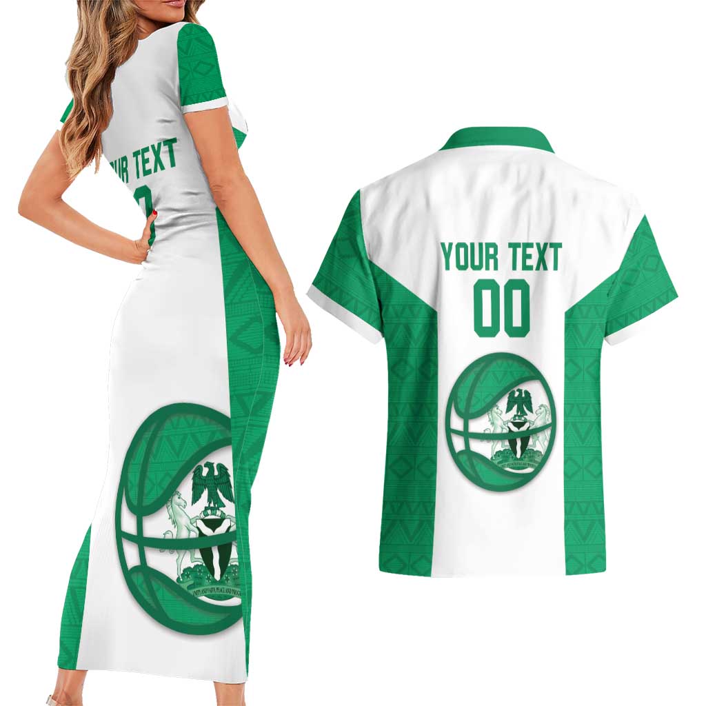 Nigeria Basketball Custom Couples Matching Short Sleeve Bodycon Dress and Hawaiian Shirt Come On Tigers - Wonder Print Shop