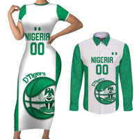 Nigeria Basketball Custom Couples Matching Short Sleeve Bodycon Dress and Long Sleeve Button Shirt Come On Tigers - Wonder Print Shop