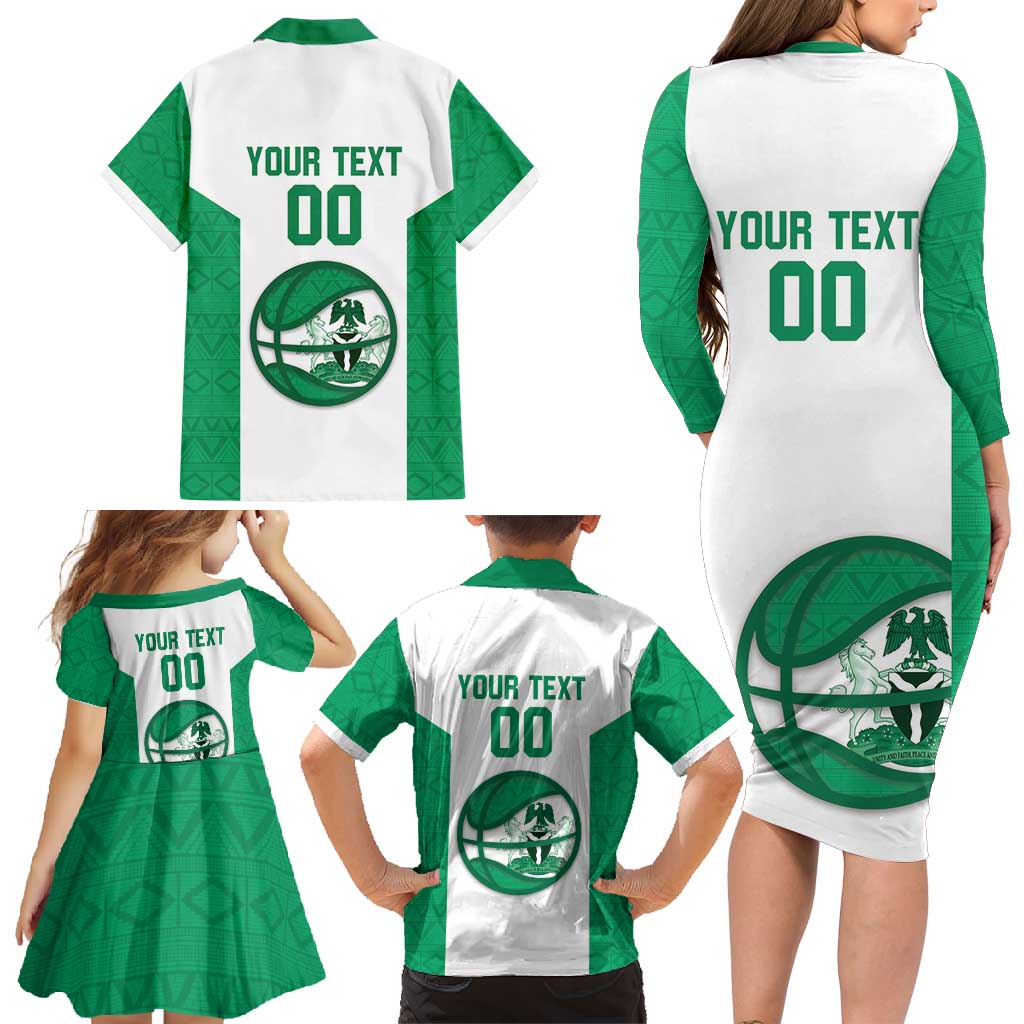 Nigeria Basketball Custom Family Matching Long Sleeve Bodycon Dress and Hawaiian Shirt Come On Tigers - Wonder Print Shop
