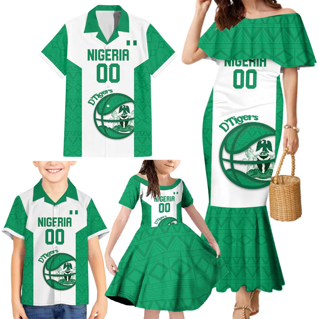 Nigeria Basketball Custom Family Matching Mermaid Dress and Hawaiian Shirt Come On Tigers - Wonder Print Shop