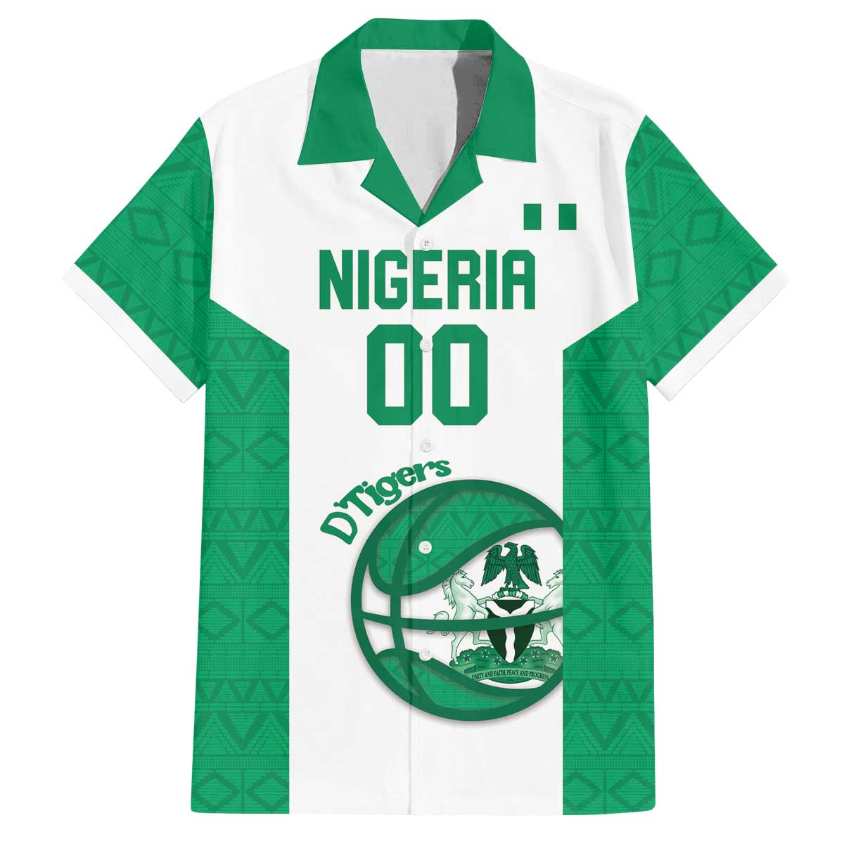 Nigeria Basketball Custom Family Matching Off The Shoulder Long Sleeve Dress and Hawaiian Shirt Come On Tigers - Wonder Print Shop
