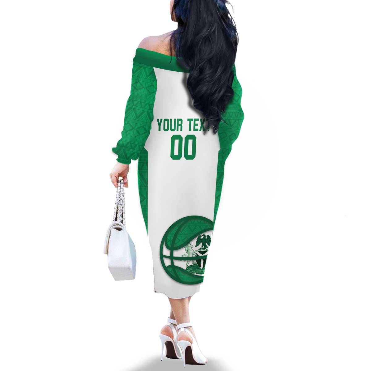 Nigeria Basketball Custom Family Matching Off The Shoulder Long Sleeve Dress and Hawaiian Shirt Come On Tigers - Wonder Print Shop