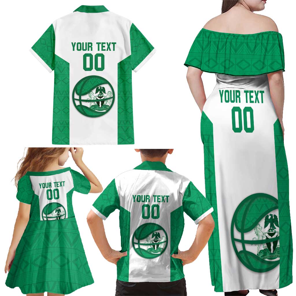 Nigeria Basketball Custom Family Matching Off Shoulder Maxi Dress and Hawaiian Shirt Come On Tigers - Wonder Print Shop