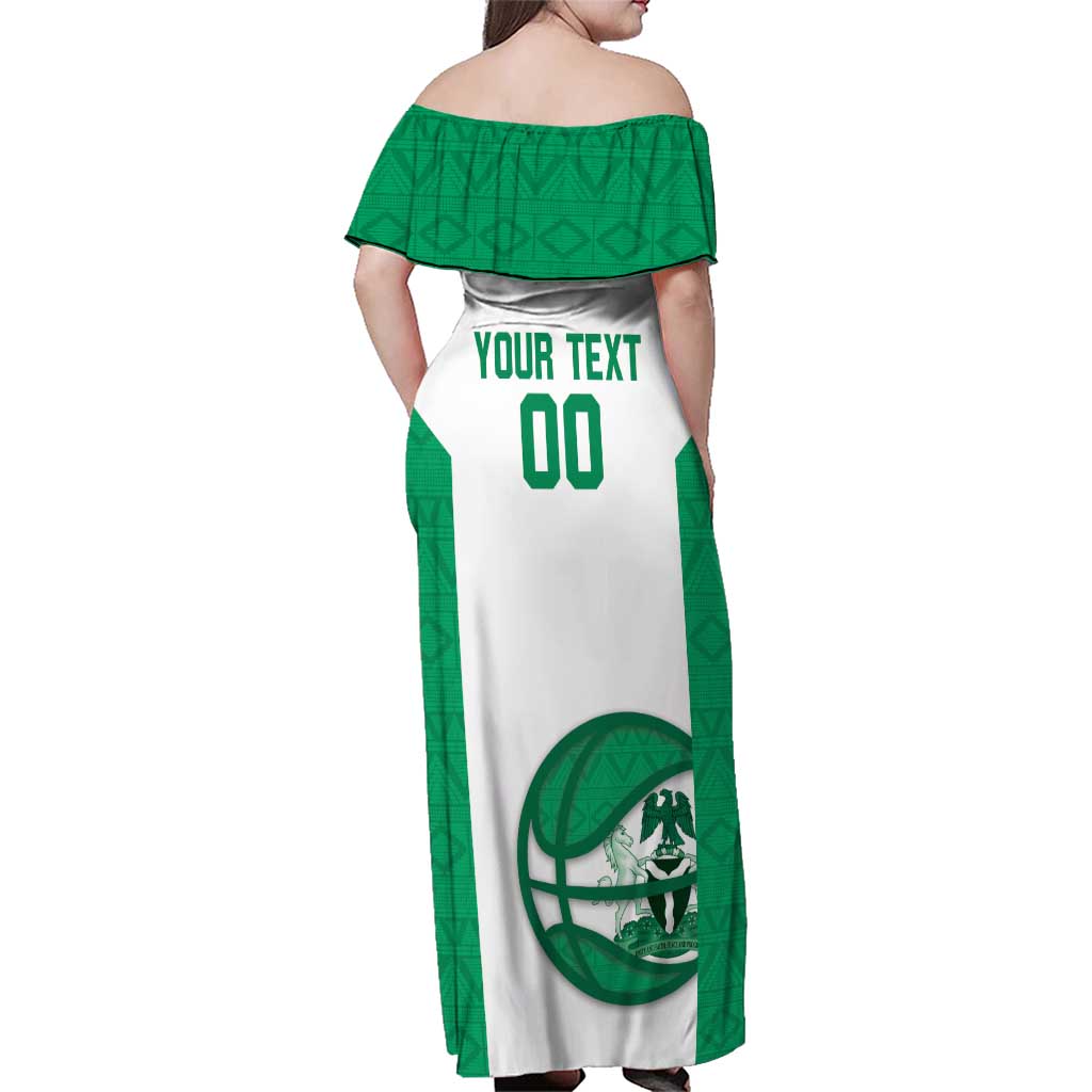 Nigeria Basketball Custom Family Matching Off Shoulder Maxi Dress and Hawaiian Shirt Come On Tigers - Wonder Print Shop