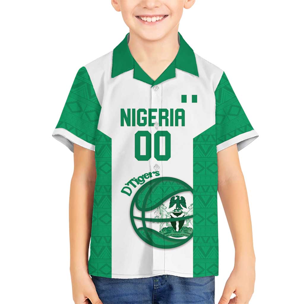 Nigeria Basketball Custom Family Matching Off Shoulder Maxi Dress and Hawaiian Shirt Come On Tigers - Wonder Print Shop