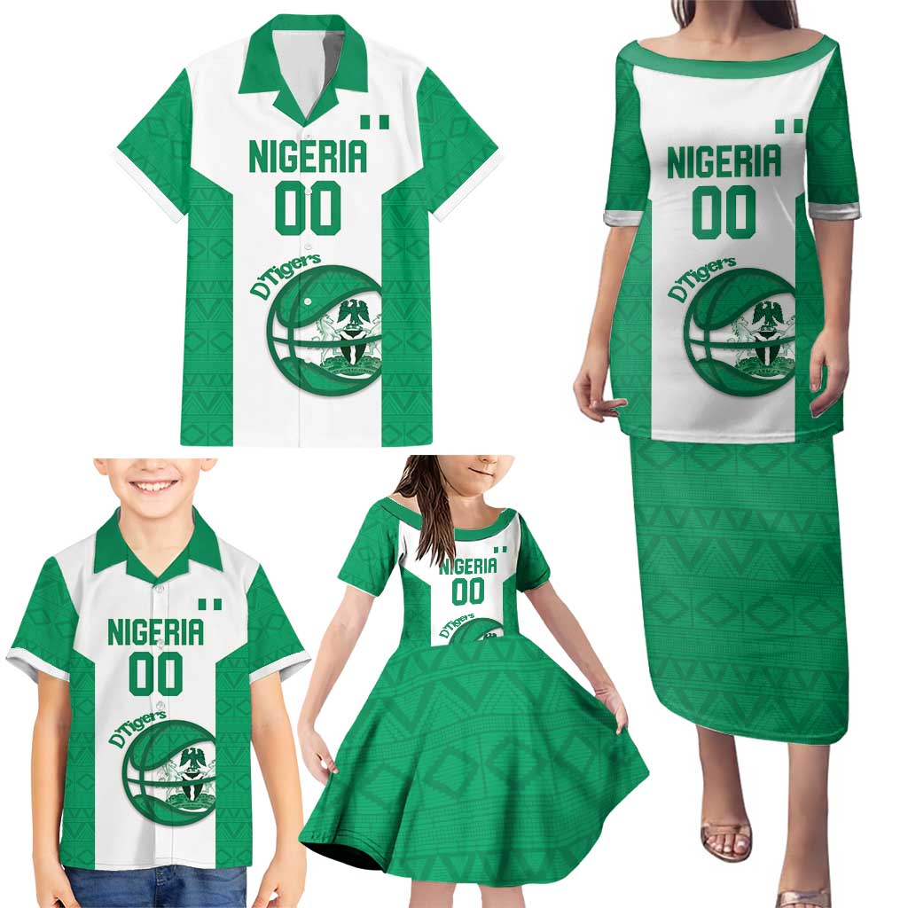 Nigeria Basketball Custom Family Matching Puletasi and Hawaiian Shirt Come On Tigers - Wonder Print Shop