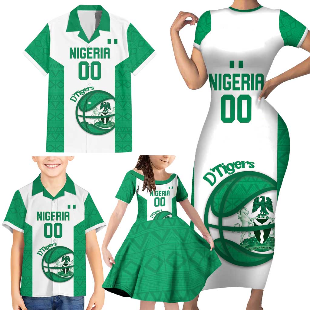 Nigeria Basketball Custom Family Matching Short Sleeve Bodycon Dress and Hawaiian Shirt Come On Tigers - Wonder Print Shop