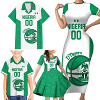Nigeria Basketball Custom Family Matching Short Sleeve Bodycon Dress and Hawaiian Shirt Come On Tigers - Wonder Print Shop