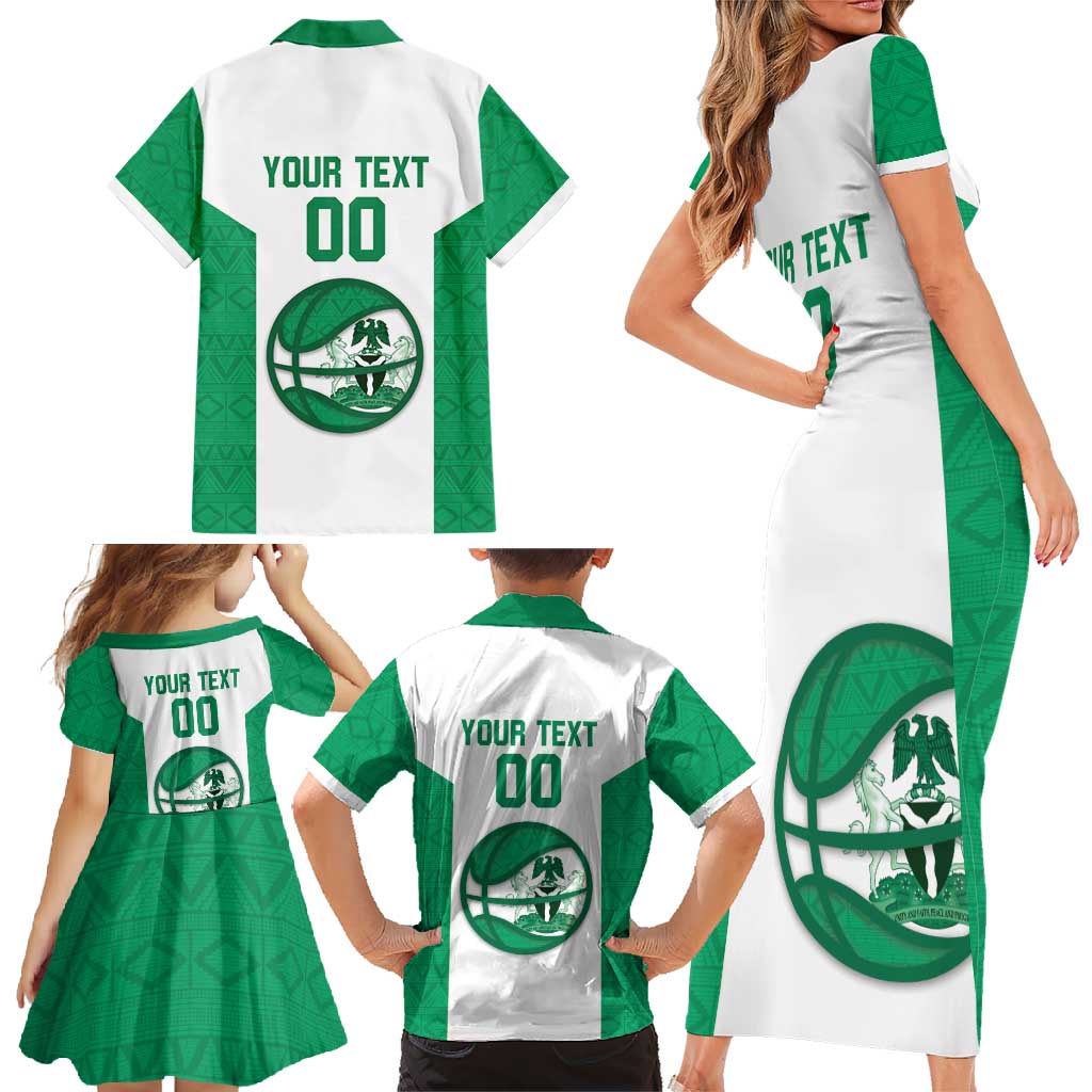 Nigeria Basketball Custom Family Matching Short Sleeve Bodycon Dress and Hawaiian Shirt Come On Tigers - Wonder Print Shop