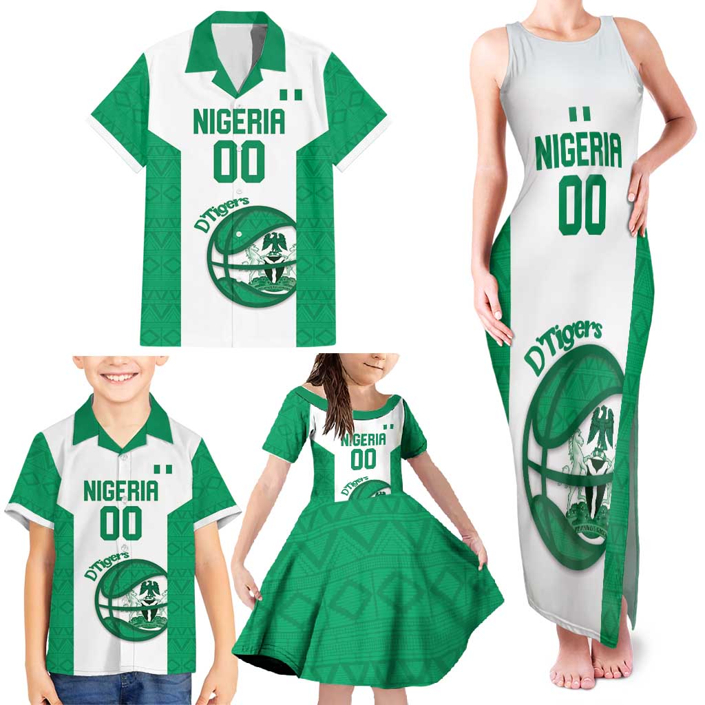 Nigeria Basketball Custom Family Matching Tank Maxi Dress and Hawaiian Shirt Come On Tigers - Wonder Print Shop