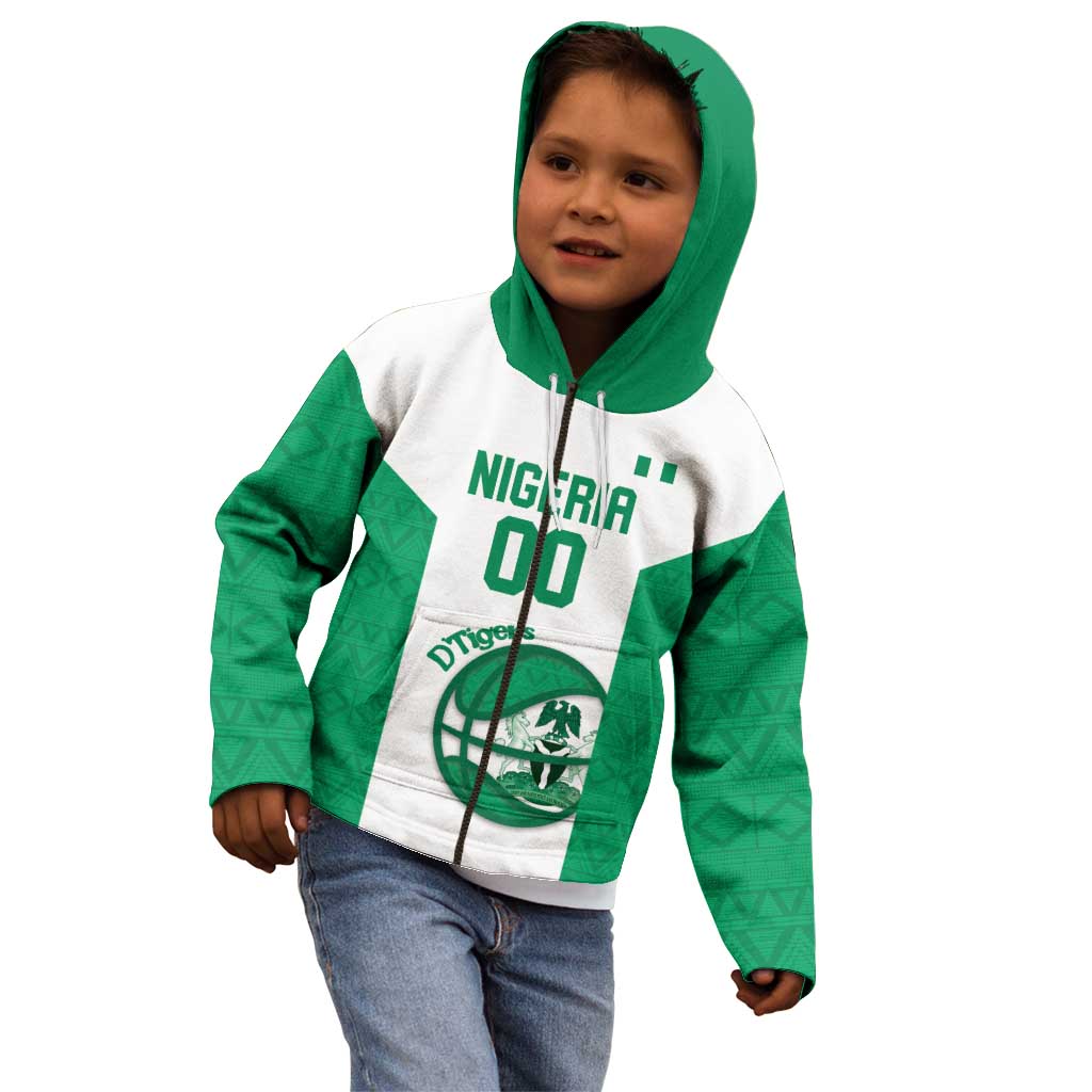 Nigeria Basketball Custom Kid Hoodie Come On Tigers - Wonder Print Shop