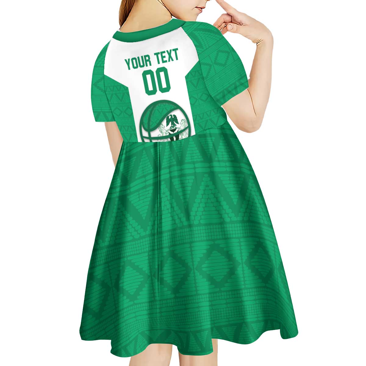 Nigeria Basketball Custom Kid Short Sleeve Dress Come On Tigers - Wonder Print Shop