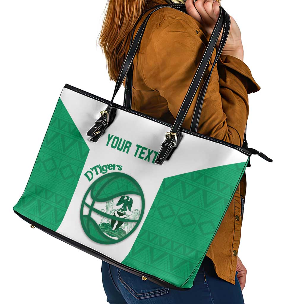 Nigeria Basketball Custom Leather Tote Bag Come On Tigers - Wonder Print Shop