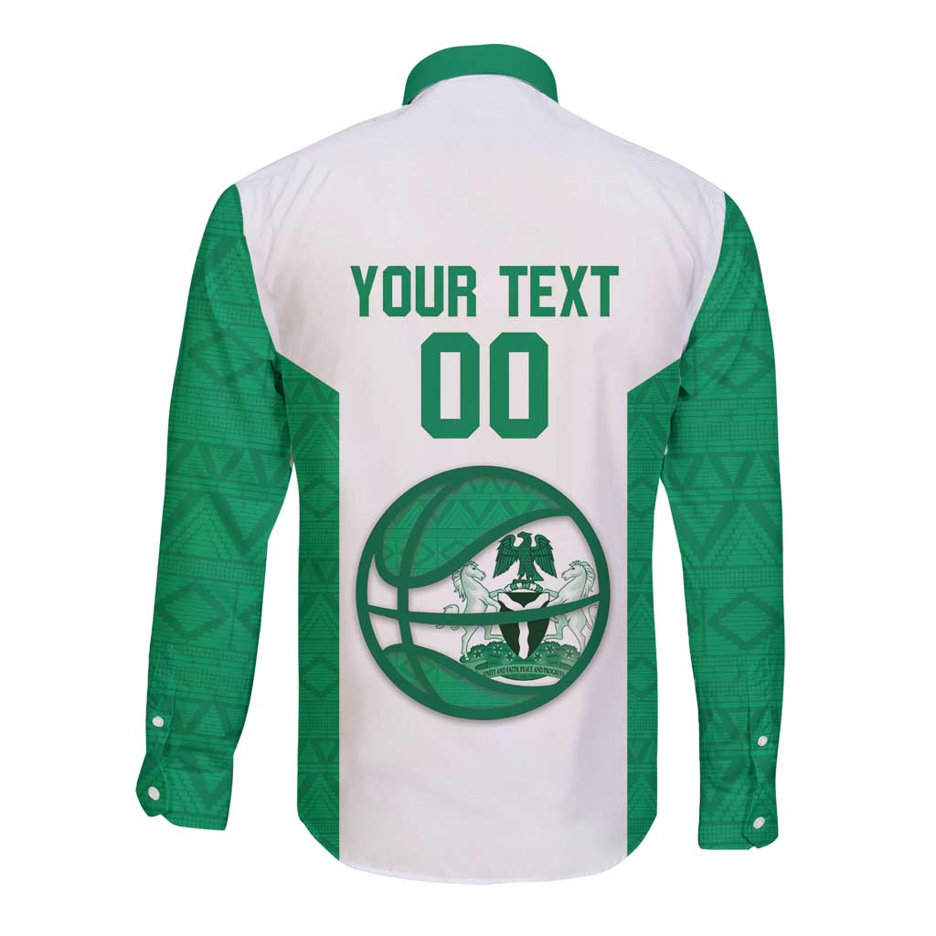 Nigeria Basketball Custom Long Sleeve Button Shirt Come On Tigers - Wonder Print Shop