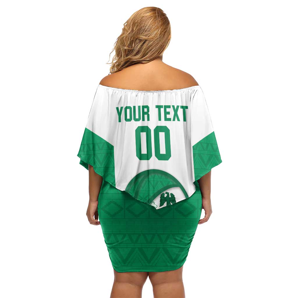 Nigeria Basketball Custom Off Shoulder Short Dress Come On Tigers - Wonder Print Shop