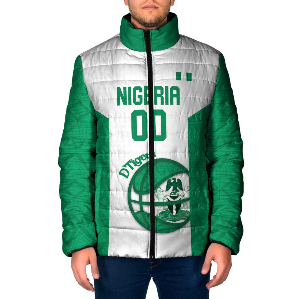 Nigeria Basketball Custom Padded Jacket Come On Tigers - Wonder Print Shop