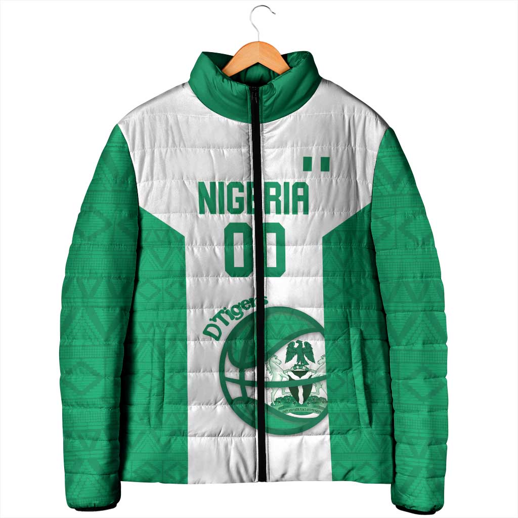 Nigeria Basketball Custom Padded Jacket Come On Tigers - Wonder Print Shop