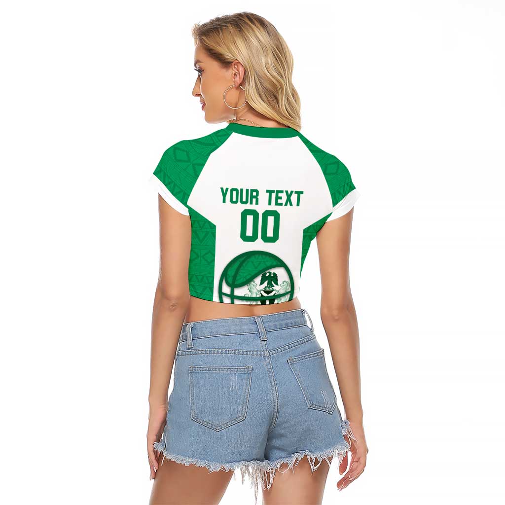 Nigeria Basketball Custom Raglan Cropped T Shirt Come On Tigers - Wonder Print Shop