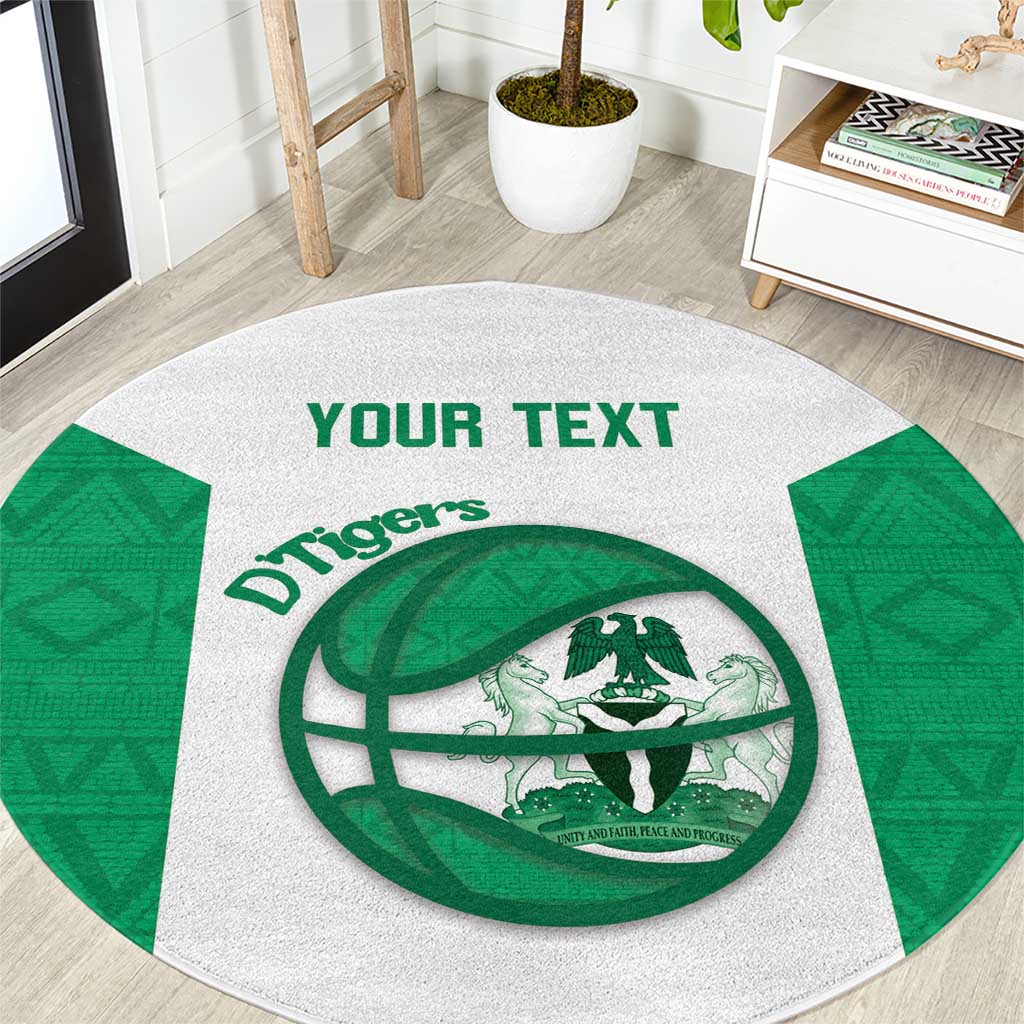 Nigeria Basketball Custom Round Carpet Come On Tigers - Wonder Print Shop