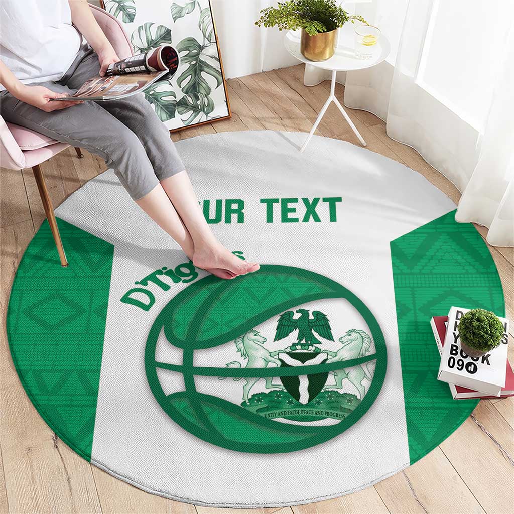 Nigeria Basketball Custom Round Carpet Come On Tigers - Wonder Print Shop