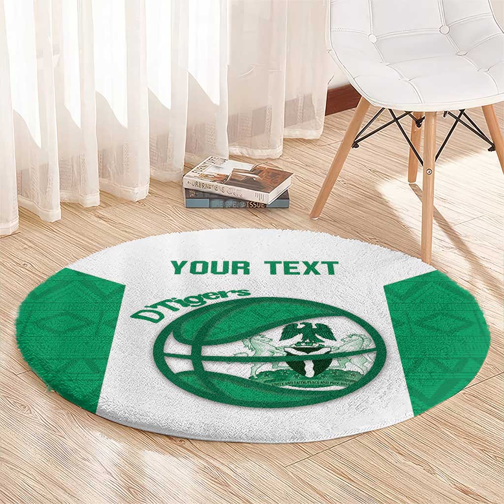 Nigeria Basketball Custom Round Carpet Come On Tigers - Wonder Print Shop