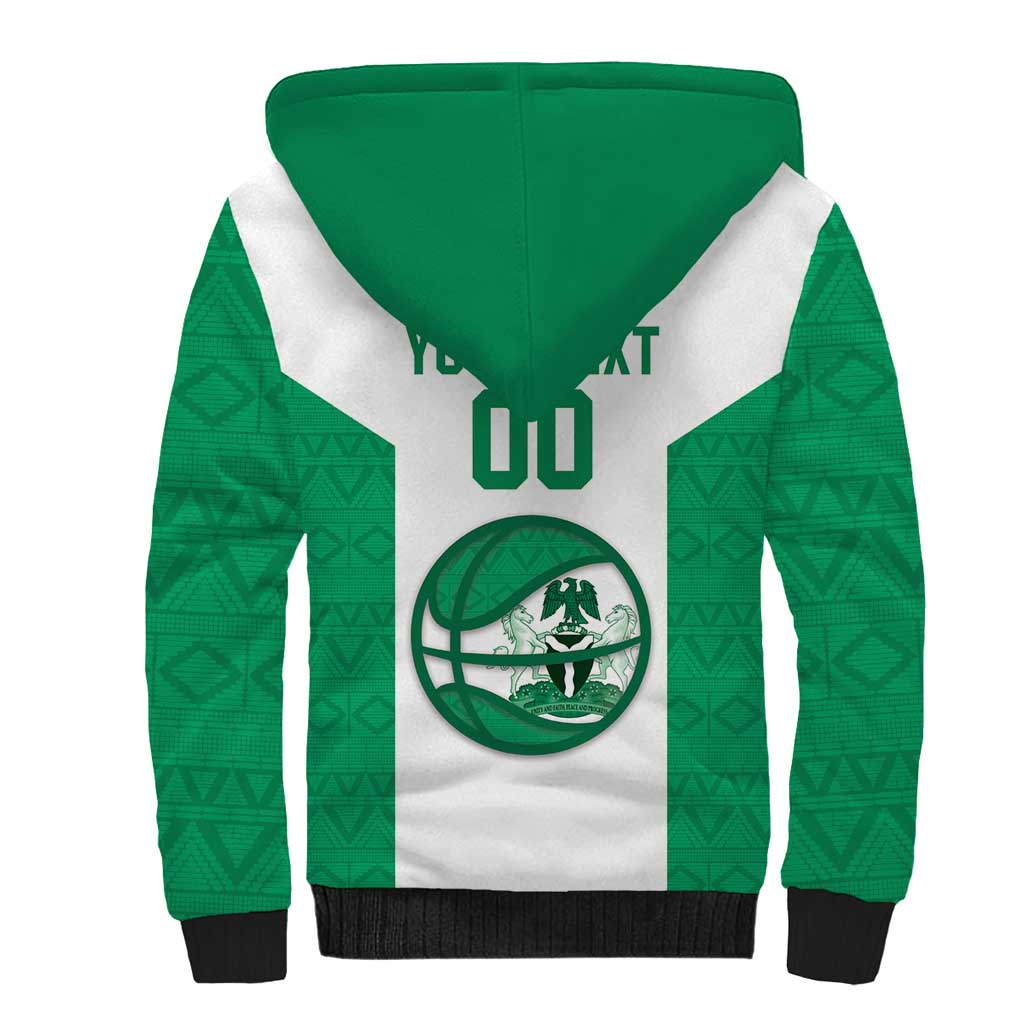 Nigeria Basketball Custom Sherpa Hoodie Come On Tigers - Wonder Print Shop