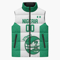 Nigeria Basketball Custom Sleeveless Puffer Jacket Come On Tigers - Wonder Print Shop