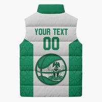 Nigeria Basketball Custom Sleeveless Puffer Jacket Come On Tigers - Wonder Print Shop