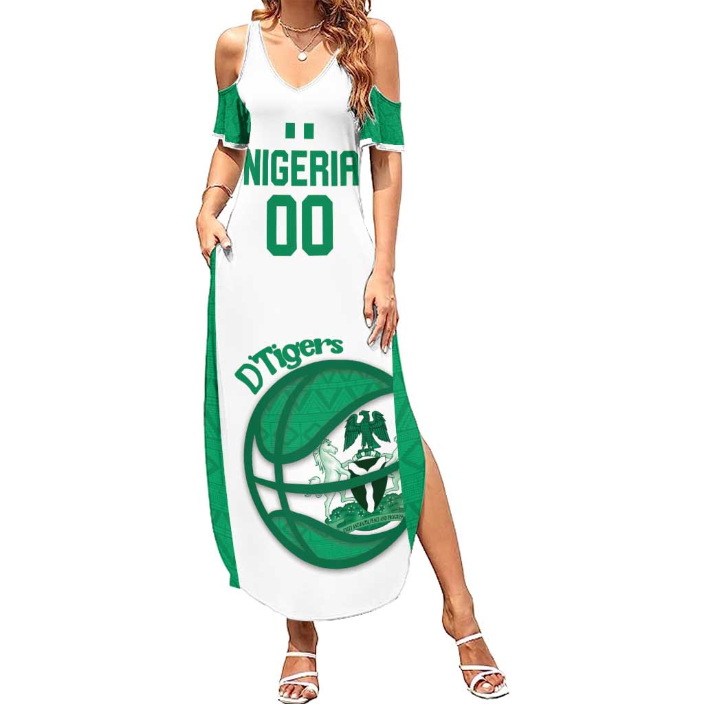 Nigeria Basketball Custom Summer Maxi Dress Come On Tigers - Wonder Print Shop