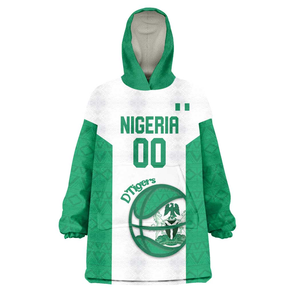 Nigeria Basketball Custom Wearable Blanket Hoodie Come On Tigers - Wonder Print Shop
